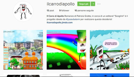 anteprima della pagina instagram del romanzo Il Carro di Apollo