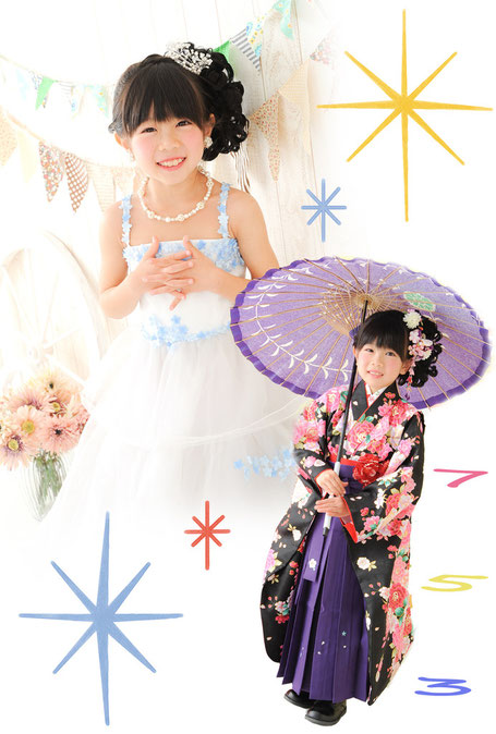 七五三 袴 ハイカラ ドレス 写真