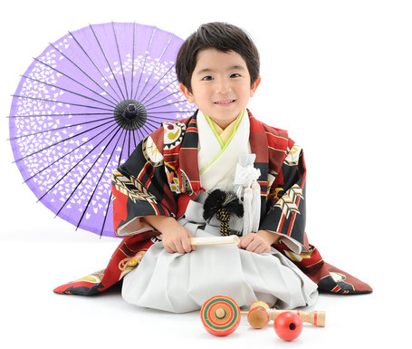年賀状 写真 七五三 3歳 5歳 お正月