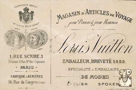 Etiquette ancienne Louis Vuitton rue du scribe vintage malle