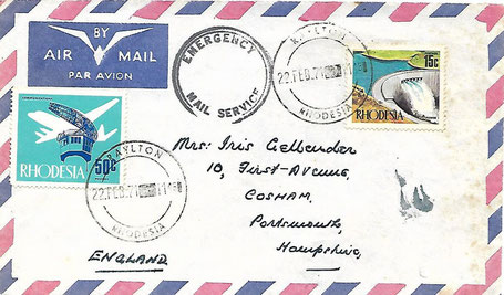 Postal Strike Great Britain Rhodesia Rhodesien Großbritannien Poststriek