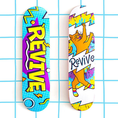 Revive Skateboards Fall 2020 Release - VMS Distribution Europe. Revive Lunchtime Deck, Revive Comfy Cat Deck