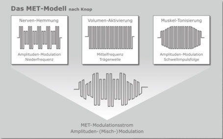 MET-Ströme wirken homogen im gesamten durchströmten Gewebsvolumen und erfassen alle erregbaren Strukturen