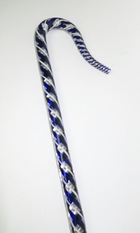 Nailsea glass walking stick from barbaraleighantiquefolkart.co.uk