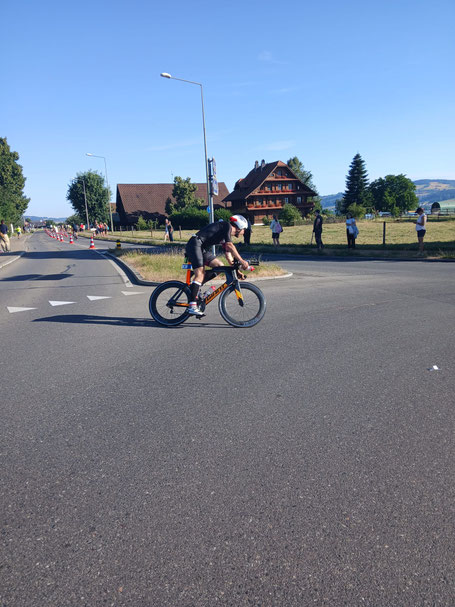 David Gundi beim Wenden auf der 20Km Strecke in Nottwil
