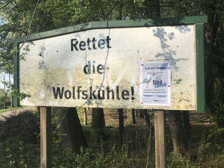 Bürgerinitiative "Rettet die Wolfskuhle!" (Foto: April 2018)