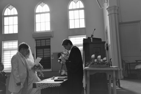 2019年12月28日（土）結婚式直前のリハーサルです　於；旭東教会礼拝堂