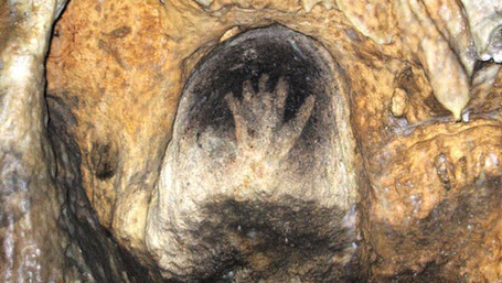 Negative hand in the Gargas caves.