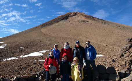 Profesores del proyecto en el Volcán El Teide, enero 2019
