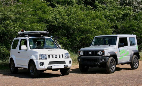 Le suzuki jimny version cabriolet rencontre un suzuki jimny de nouvelle generation