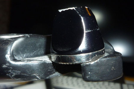 Carbon dropout worn out wheel skewed rear triangle