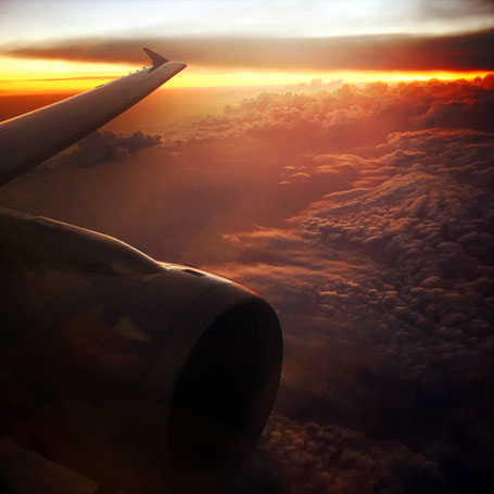 Das obligatorische "über den Wolken" Bild vom Rückflug 