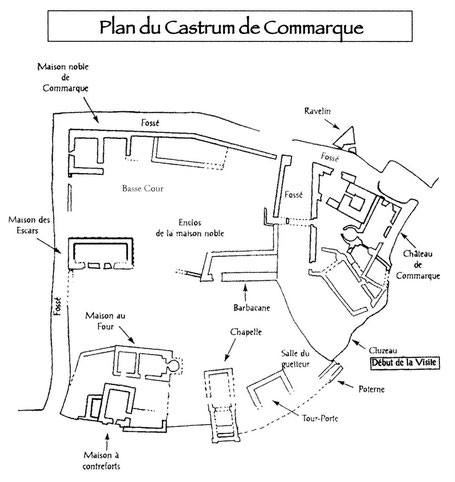 F - 24 - Commarque : Plan du castrum - Dordogne - France
