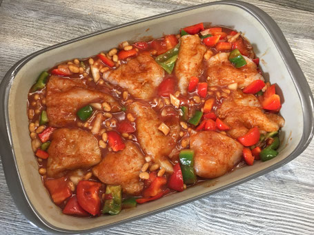 Ofenhexe von Pampered Chef mit Filet und Gemüse