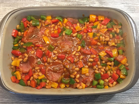 Ofenhexe von Pampered Chef mit Filet und Gemüse