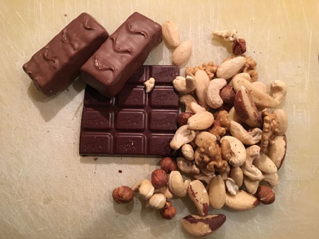 Schokolade und Nüsse