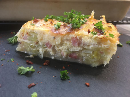 Speck-Lauchkuchen, fertig gebacken