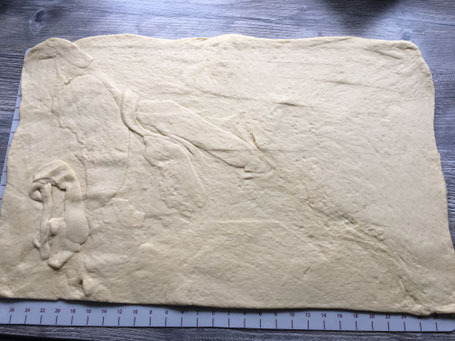 Teig auf Backmatte von Pampered Chef