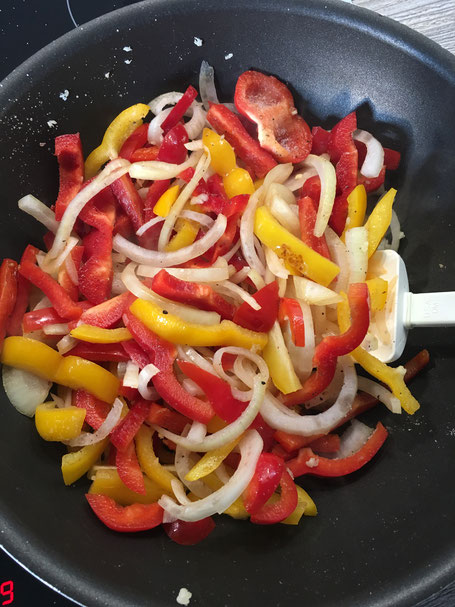 Paprika und Zwiebeln
