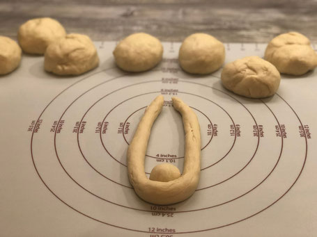 Hefeteig auf Silikon-Backmatte