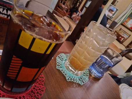 レトロなグラスで美味しいアイスコーヒーを😁