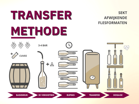 Productie mousserende wijn Transfer methode