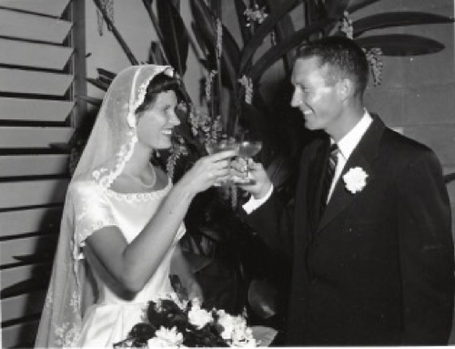 Rita and Skip at their wedding in Oahu in 1956