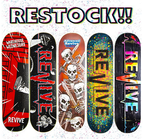 VMS Distribution Europe - Revive Skateboards Restock! Warehouse Wednesday, Space Lifeline 3.0, Giger Skeleton, Splatter 3.0, Tie Dye 3.0, Red Lifeline