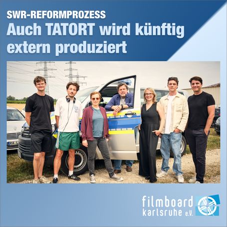 Kameramann Nico Schrenk, Regisseur und Koautor Simon Schneckenburger, Eva Löbau, Hans-Jochen Wagner, SWR Redakteurin Franziska Specht sowie Produzent Gerrit Klein und Producer Philipp Reuter von der Giganten Film.