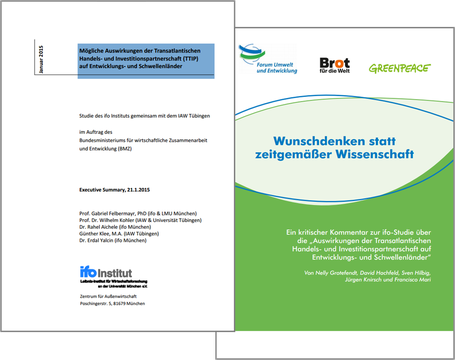 Freihandelsabkommen - IfO-Studie vs. Studie Brot für die Welt / Greenpeace / Forum Umwelt und Entwicklung