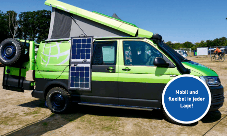 Mobiles Solarmodul in der Tasche für flexible Anwendung beim Camping. Ideal auch für Camper, Wohnmobil, Segelboot und Kastenwagen. SOLARA Solarmodule sind seit über 20 Jahren bewährte Technik und haben alle renomierten Tests bestanden. 