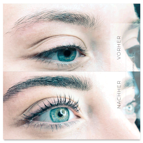 Schwungvolle Wimpern mit Wimpernlifting und Augenbrauen faerben in Giessen bei Julias house of beauty