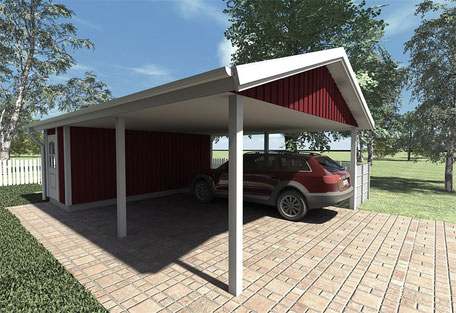 Berg-Schwedenhaus Doppel-Carport