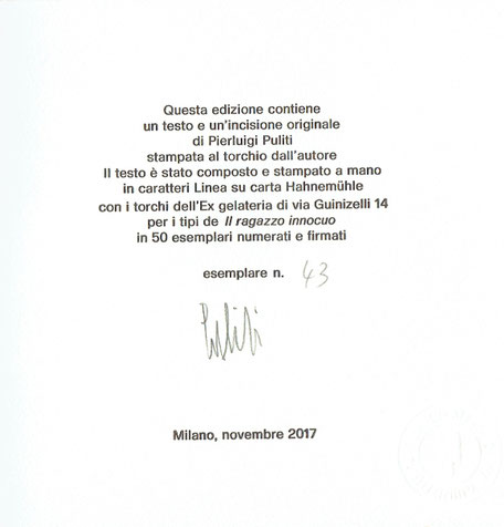 colophon numerato e firmato