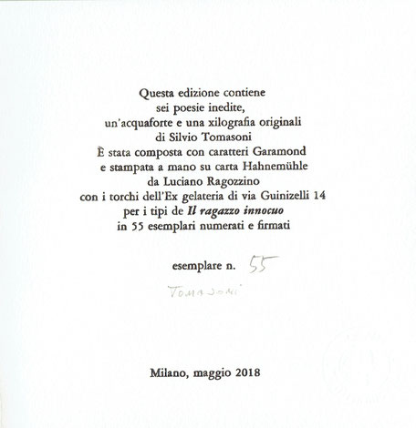 colophon numerato e firmato