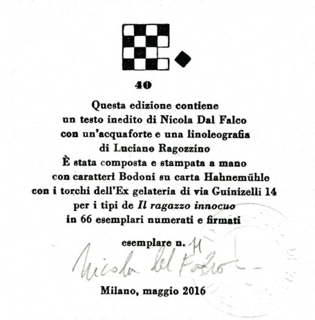 colophon numerato e firmato