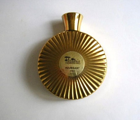 HOUBIGANT : FLATTERIE, FLACON MONTRE RAYONNANT EN METAL - ANCIEN