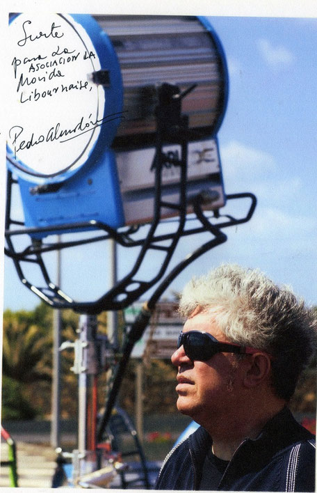Dédicace personnelle de Pedro Almodovar à l'association La Movida de Libourne