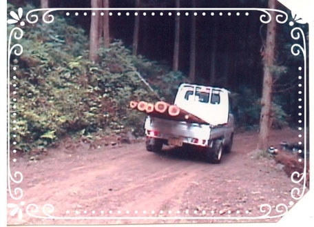 【楽輪】品番００１番　間伐材を積んで斜度１７度の林道走行（下り）