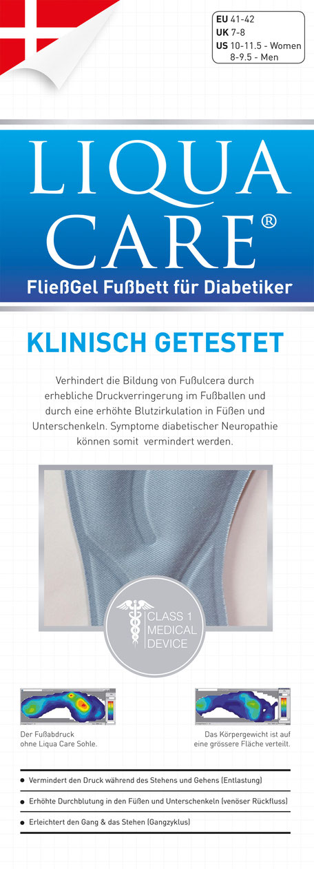 Verpackung der LiquaCare Einlegesohlen - FliessGel Fussbett