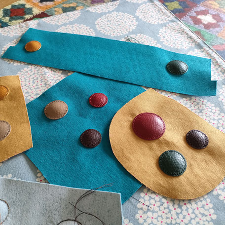 はりきゅう雑貨店Un作品 レザーモチーフ縫うコツ
