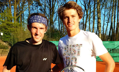 Julian Onken im Training mit Sascha Zverev; Centercourt UHC, 2015