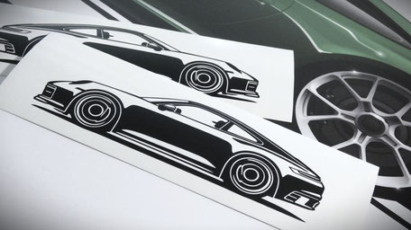 porsche 992 GTS modell aufkleber sticker silhouette geschenkidee kaufen