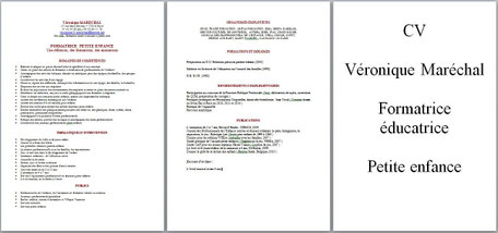 CV Véronique Maréchal Formatrice éducatrice petite enfance