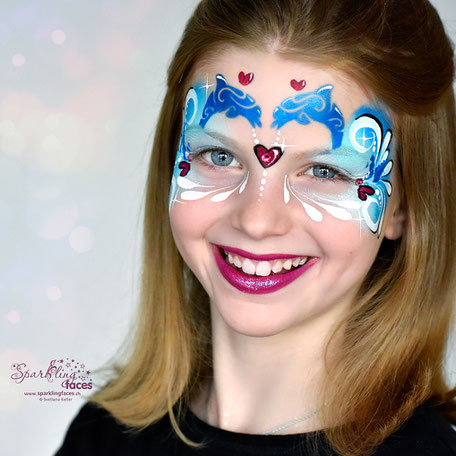 Kinderschminken_Vorlagen; Schminkfarben_kaufen_Schweiz; Kinderschminken_Kurse; Svetlana_Keller; Ballonmodellieren; Ballonmodellage; Airbrush_Tattoos; einfach; Delfin