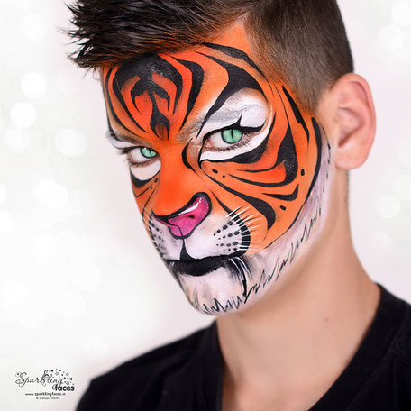 Kinderschminken_Vorlagen; Schminkfarben_kaufen_Schweiz; Kinderschminken_Kurse; Svetlana_Keller; face_painting; Ballonmodellieren; Ballonmodellage; Airbrush_Tattoos; einfach; Tiger