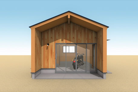 バイクガレージタイプの小屋のイメージ図02
