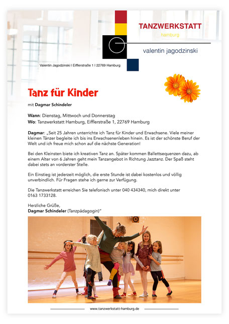 Kindertanz Tanz für Kinder Tanzwerkstatt Hamburg 