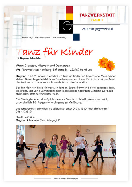 Kindertanz Tanz für Kinder Hamburg Schanze Sternschanze Altona