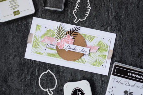 Stampin Up Tropenflair Produktpaket Stempelnd durchs Jahr Grußkarte Dankeschön Designerpapier